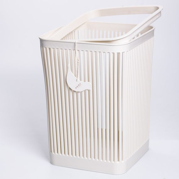 Кошик для сміття пластиковий в офіс для паперу 22×22×30 (см) кошик під сміття 8 (л) відро для сміття Бежевий HP-45-9BE | Зображення 2