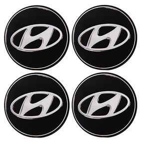 Наклейки на ковпаки "HYUNDAI" чорні, діам. 90 мм (4 шт.)