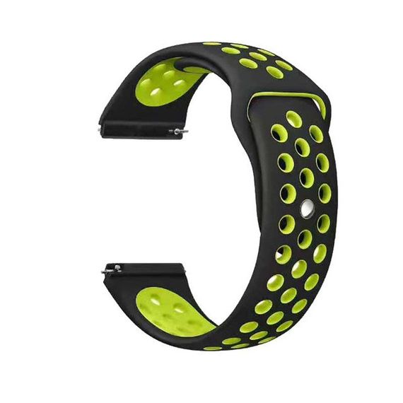 Спортивний ремінець Primolux Perfor Sport з перфорацією для годинника Garmin Vivoactive 4 - Black&Green