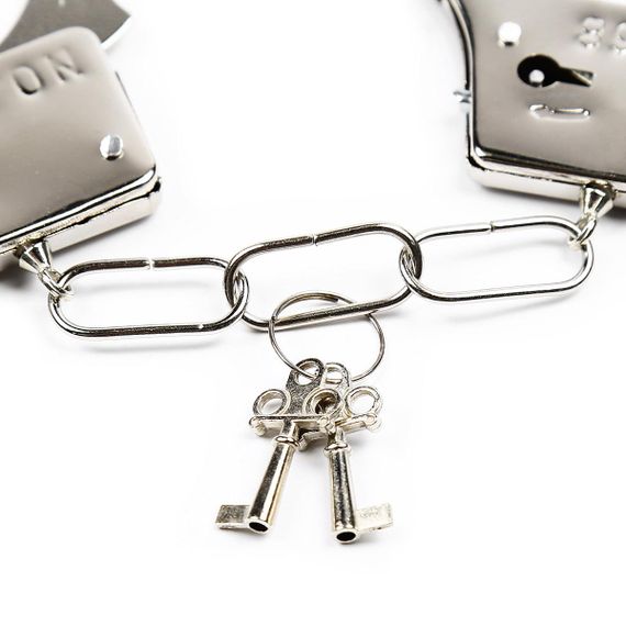 Наручники DS Fetish Handskaff metal silver Sex Aura | Зображення 2