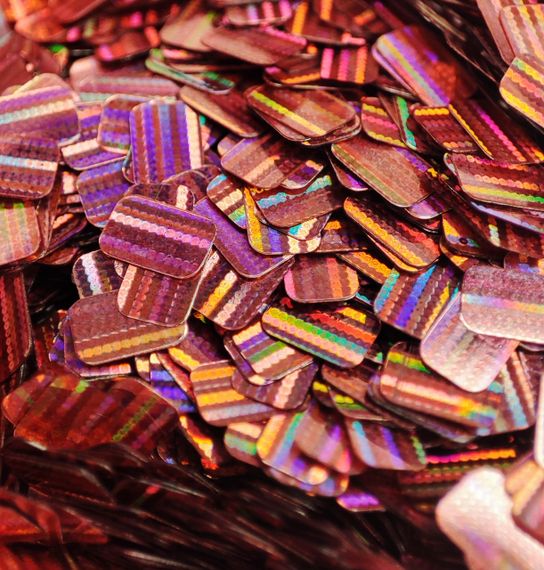 Світло-рожеві голографічні прямокутники (в баночці)