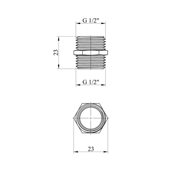 Ніпель Karro 1/2" ЗЗ нікельований KR-3113 | Зображення 1