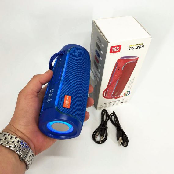 Портативная Bluetooth колонка с LED подсветкой TG288 беспроводная колонка портативная мощная. Цвет: синий | Зображення 5
