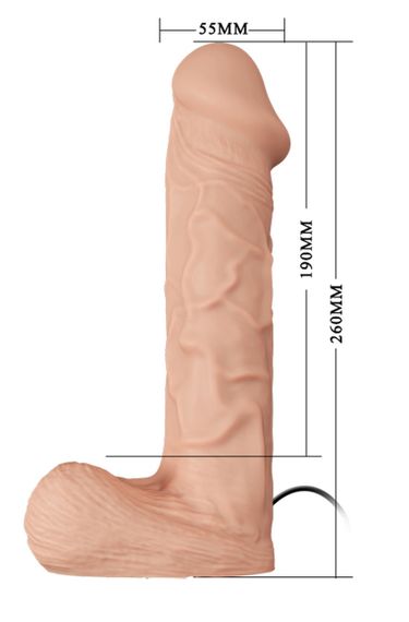 Страпон з великим фалоімітатором (довжина 26 см, діаметр 5,5 см) та вібрацією Ultra Passionate Harness - Strap On RealDeal 10.2", | Зображення 7