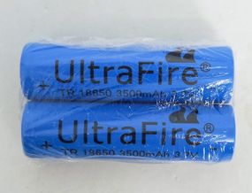 Акумулятор високострумовий комплект 2 штуки 18650 3.7 V 3500 mAh батарея літій-іонна Li-Ion UltraFire