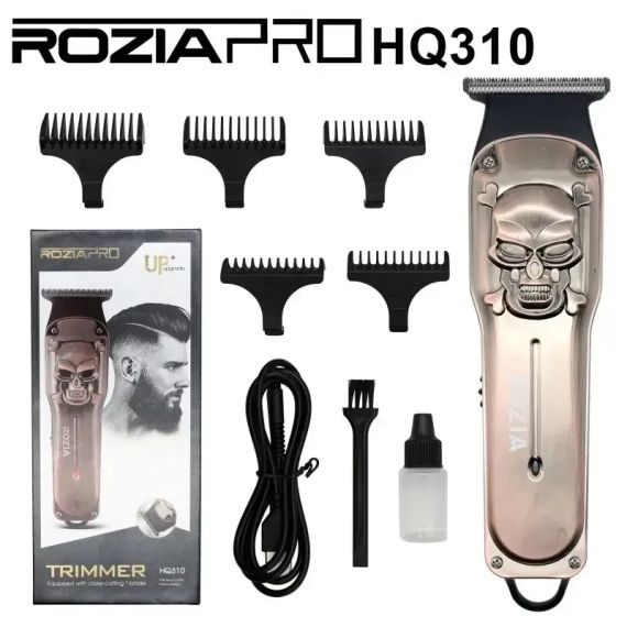 Триммер мужской для усов и бороды ROZIA HQ310 AND 6162-2 аккумуляторный, черный с серым | Зображення 1