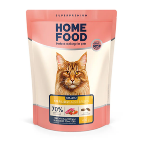 Сухий корм Hoom Food Sterilised для стерилізованих котів великих порід, телятина та в'ялені томати 400г