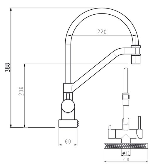 Змішувач для кухні Gappo з водоспадом G4098-5 | Зображення 1