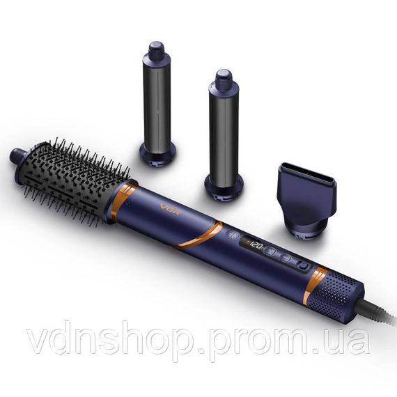 Сучасний фен для укладання VGR 4 в 1 V-474, Фен-щітка з насадкою для випрямлення волосся EI-90