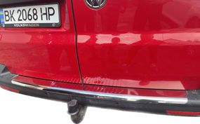 Накладки на задній бампер з загином (Carmos V1, сталь) для Volkswagen T5 Multivan 2003-2010рр