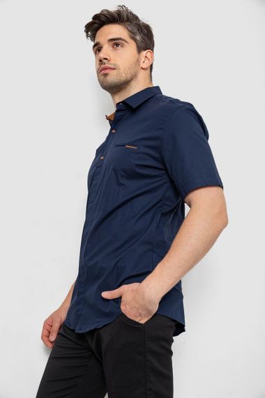 Рубашка мужская однотонная  -уценка, цвет синий, 214R7118-U-5 | Зображення 7