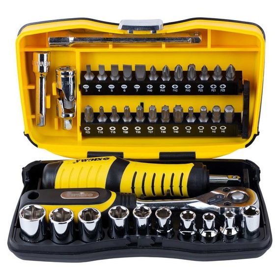 Набір насадок торцевих і біт Sigma 1/4" 39 шт CrV (6003571) | Зображення 1