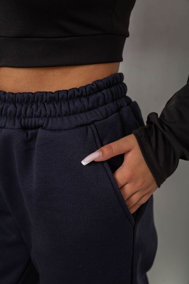 Спортивные штаны женские на флисе, цвет темно-синий, 238R58641-1 | Зображення 4