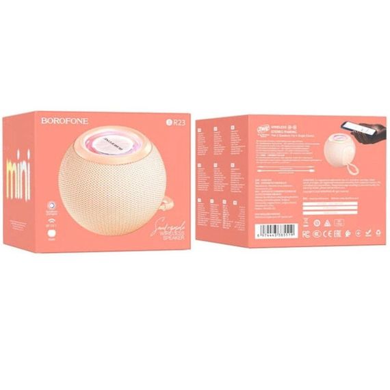 Bluetooth Колонка Borofone BR23 Sound ripple sports Pink | Зображення 1