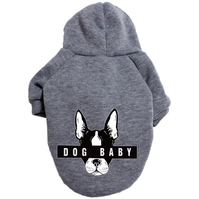 Толстовка для собак на флисе Dog baby серого цвета размер S