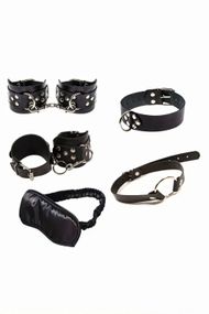 Набір БДСМ sLash Exxtreme Sex BDSM Leather Set Чорний