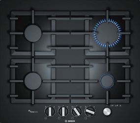 Встраиваемая газовая поверхность Bosch PPP6A6M90R - Ш-60см./4 конфорки/чугун/черное стекло (PPP6A6M90R)