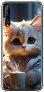 Чохол на Huawei P Smart Pro Білий кіт "5646sp-1906-2448"