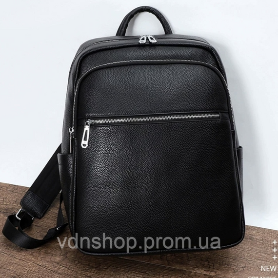 Чоловічий шкіряний рюкзак для поїздок та прогулянок 30х40х17, сумка на спину в офіс Tiding Bag 75362 чорна | Зображення 1