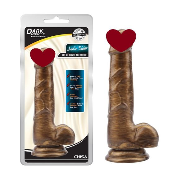 Фалоімітатор реалістичний на присосці Chisa Dark Muscle Justin Sider, золотистий sexstyle