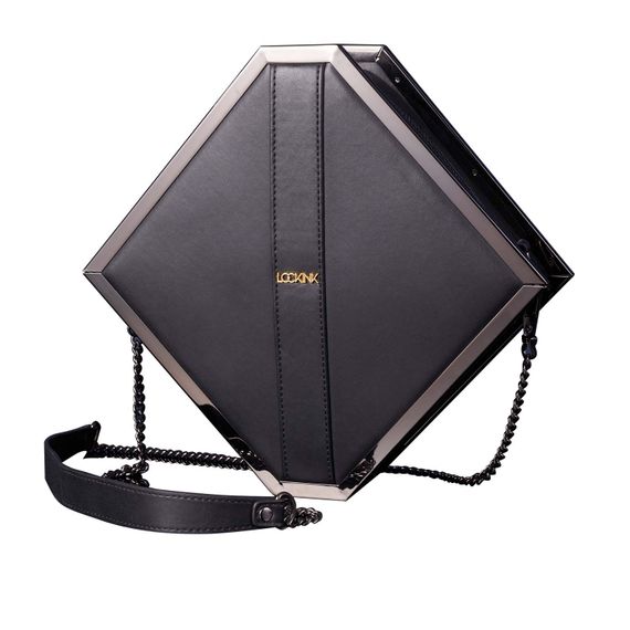 Сумка для секс-іграшок LOCKINK Mysterious Square Kink Bag, чорна, набір для бондажу в комплекті