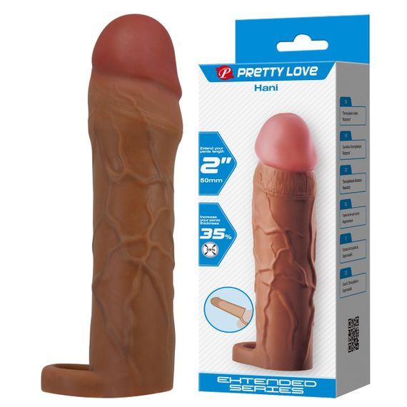 Удлиняющая насадка презерватив Pretty Love - Hani 2" Brown, BI-026255-1 Sex Aura | Зображення 1