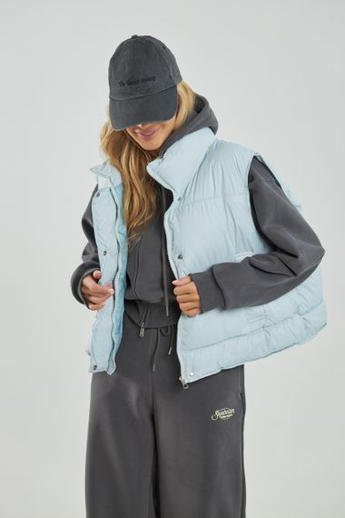 Тепла жилетка на блискавці - небесно-блакитний цвет, M (є розміри) | Зображення 4