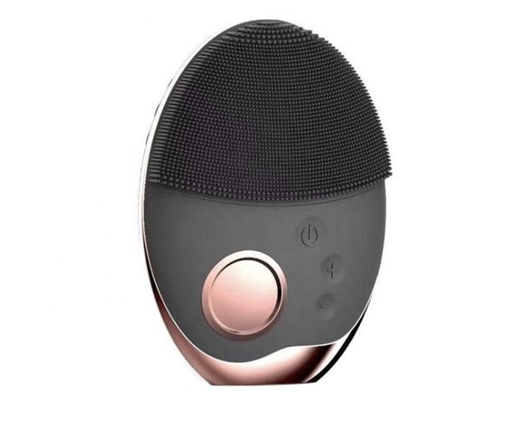 Ультразвукова Електрична Силіконова Щітка Масажер Для Обличчя з Функцією фототерапії Чорна | Зображення 3