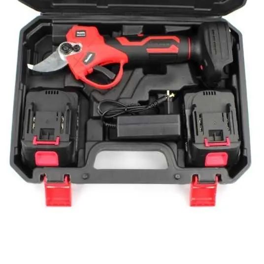 Акумуляторний секатор (24V, 5AH), АКБ секатор електричні садові ножиці червоний | Зображення 4