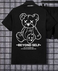 Футболка мужская с принтом повседневная S Черная