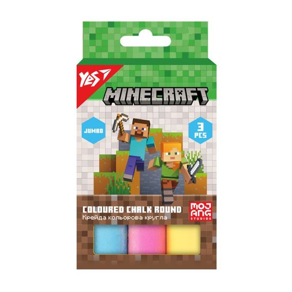 Мел цветной YES JUMBO Minecraft 400552 3 цвета