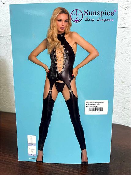 Комбінезон чорний з панчохами Sunspice та стрінги в комплекті, L/XL sexstyle | Зображення 3