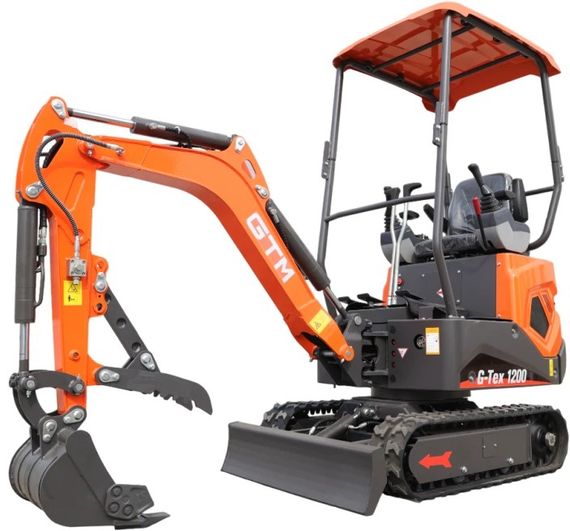 Мініекскаватор дизельний GTM G-Tex 1200 (7.5 кВт, 10.2 к.с., до 1.72 м, 1200 кг)