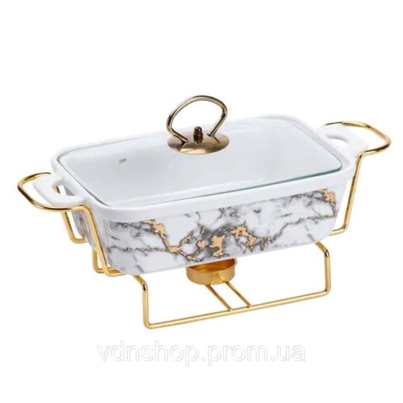 Марміт порцелянаовий 1 л зі скляною крішкою та підставкою з підігрівом HP1031 | Зображення 3