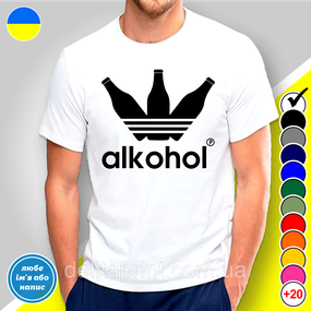 Футболка з принтом Adidas Alkohol B&W Style