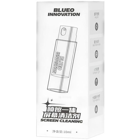 Blueo Спрей для очистки экрана (флакон 10 мл + микрофибра) Серый | Зображення 3