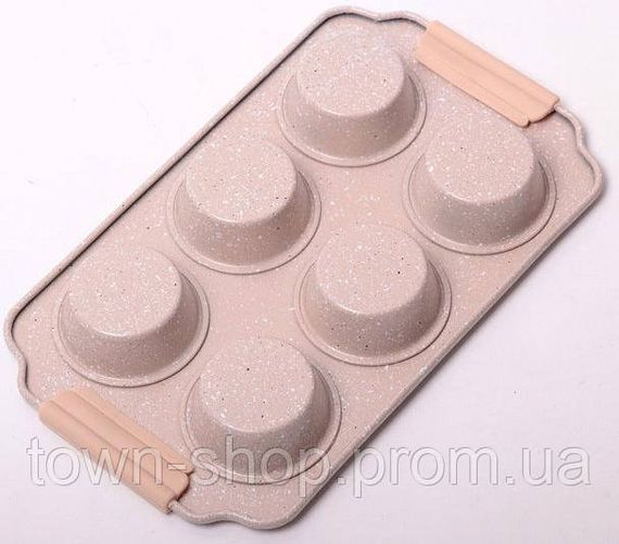 Форма для выпечки кексов Kamille Marble 30х18см, 6 ячеек KM-6038 | Зображення 3