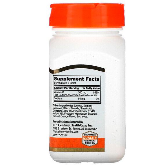 Вітамін C 21st Century Vitamin C 500 mg 110 Chewable Tabs Orange | Зображення 1