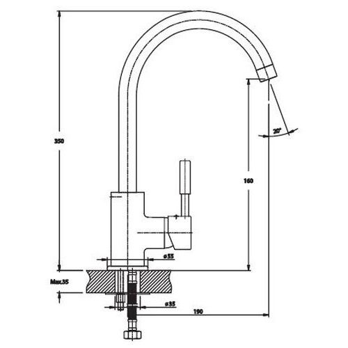 Змішувач для кухні Haiba HANS 011 чорний HB0161 | Зображення 1