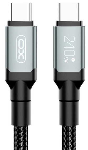 Кабель XO NBQ264A High Power Braided Type-C to Type-C - 240W - 2m Black | Зображення 3