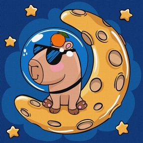 Картина по номерам "Капибара на луне" KHO1281, 30x30 см