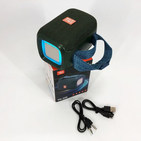 Портативная Bluetooth колонка TG339 5W с RGB подсветкой. BC-146 Цвет: зеленый | Зображення 3
