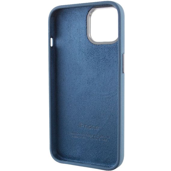 Чохол Silicone Case Metal Buttons (AA) для Apple iPhone 13 (6.1") Силікон, Білий / White Силікон, Синій/StromBlue | Зображення 5