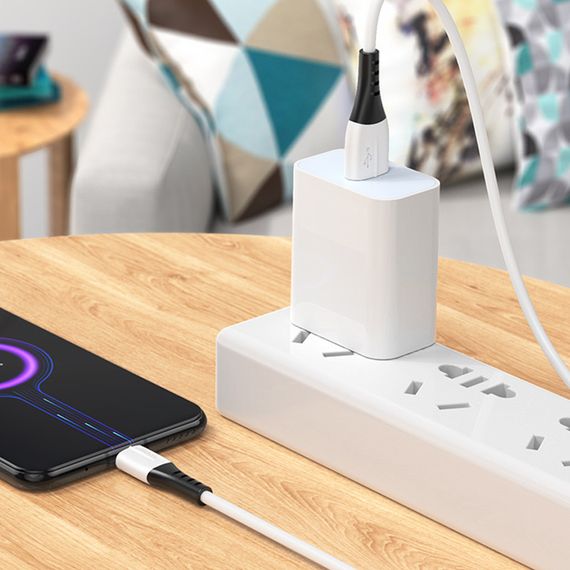 Дата кабель Hoco X82 Silicone USB to MicroUSB (1m) White | Зображення 4