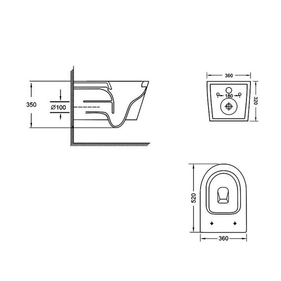 Унітаз підвісний Qtap Jay безобідковий із сидінням Soft-close QT07335175W | Зображення 1