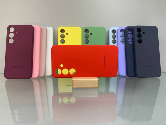 Samsung Galaxy S24 Plus Протиударний чохол з логотипом софт тач червоний