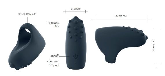 Вібратор на палець Dorcel MAGIC FINGER Black перезаряджуваний, 3 режими роботи | Зображення 3