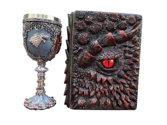 Подарунковий набір Келих 3D Гра Престолів і Блокнот 3D «Око Пламінного Дракона»