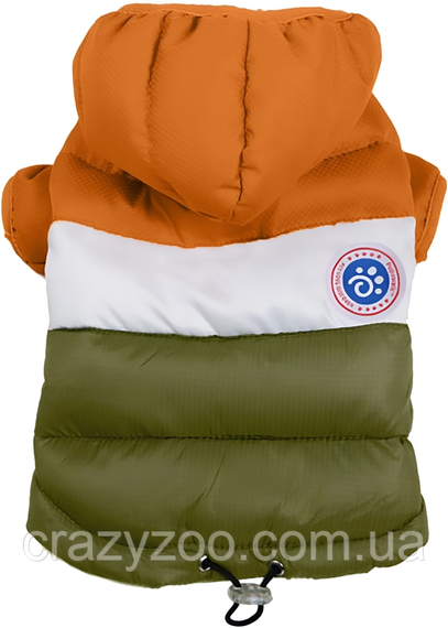 Куртка для собак та котів EcoToys Khaki Orange L помаранчева з хакі A: 31 см B: 45 см C: 30 см L-7014 | Зображення 1