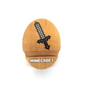 Підставка тримач під смартфон планшет Minecraft меч 9х12х2 см Майстерня містера Томаса Дерево Лак